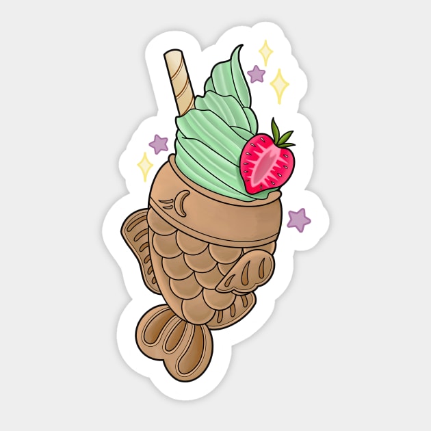 Matcha Taiyaki Ice-Cream Sticker by Lauren Street